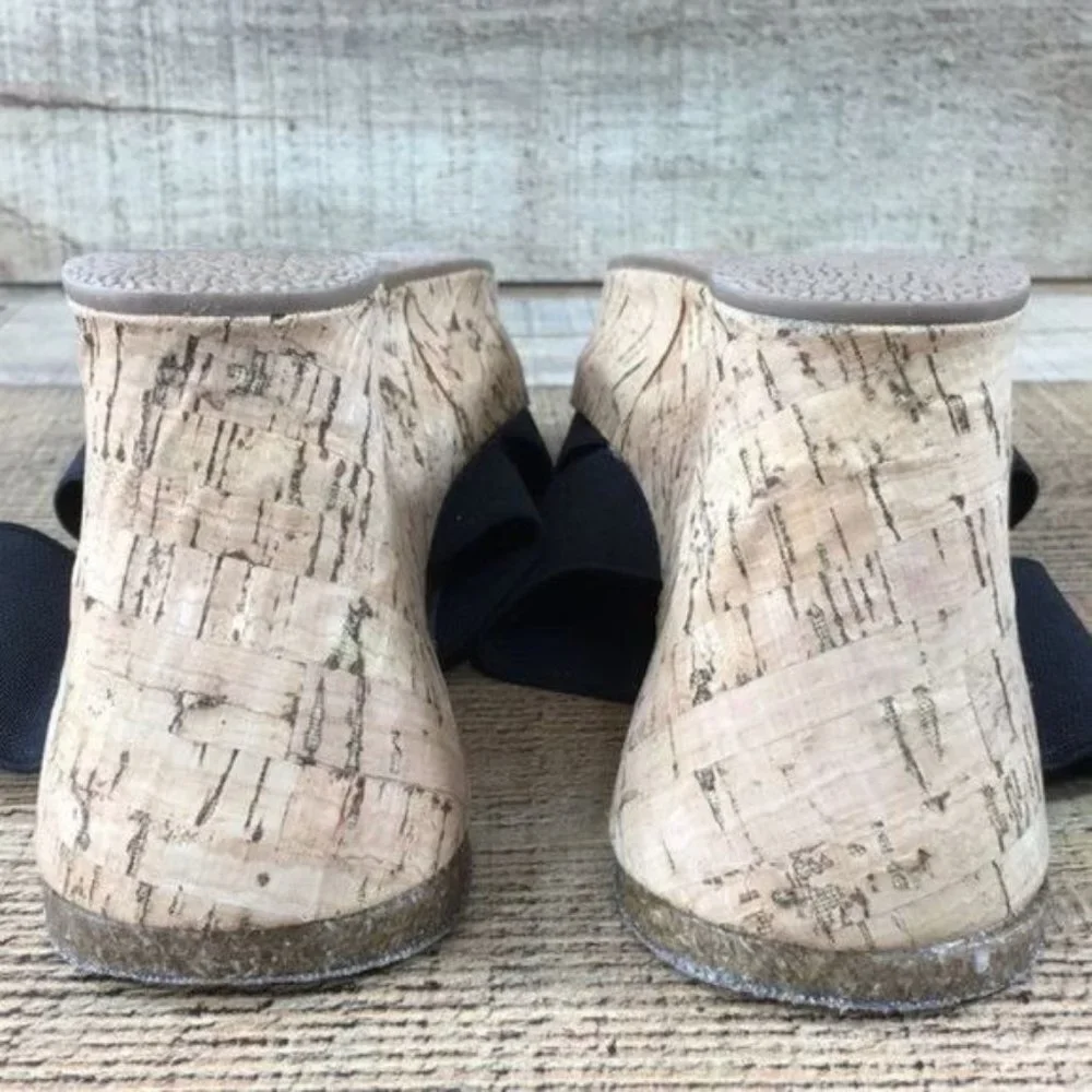 Beach By Mattise‎ Bare All Black Cork Wedge Sandals
